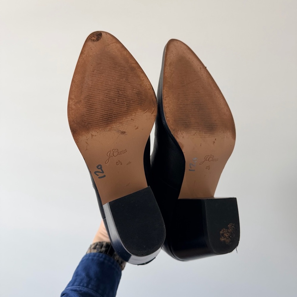 J. Crew Black Leather Ankle Boots - Picture 6 of 6